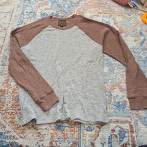 Lucky Brand Brown and Gray Thermal Shirt